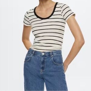 Striped cotton T-shirt. Size XXL.